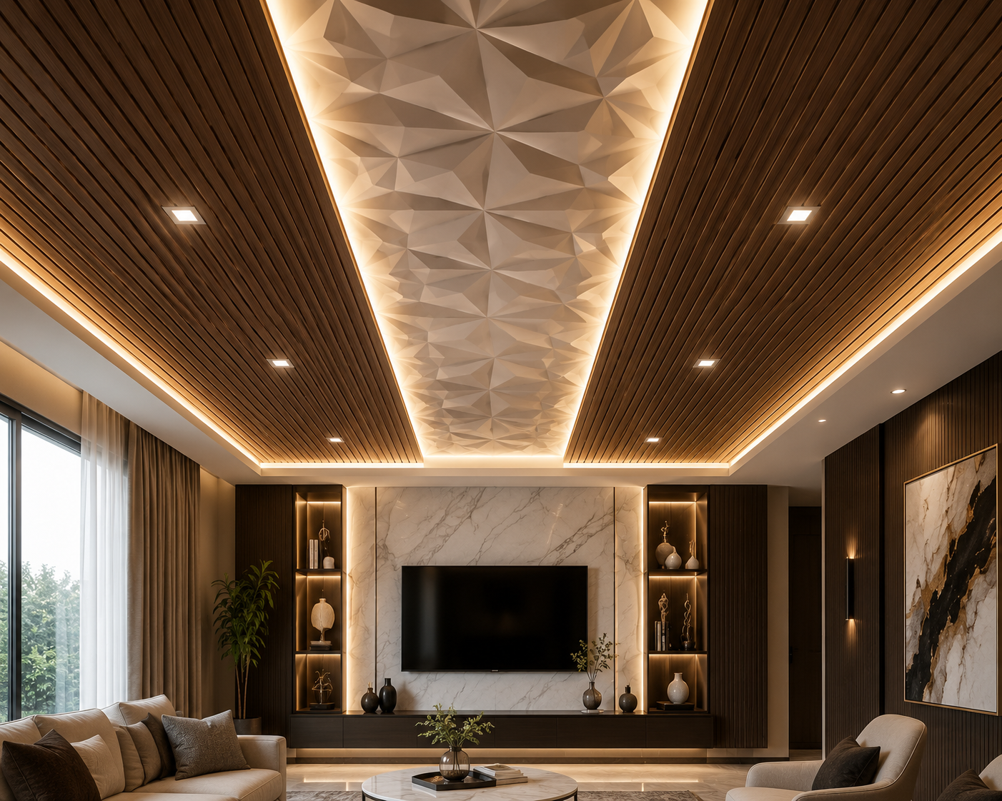 Fluted and 3D feature PVC ceiling panels