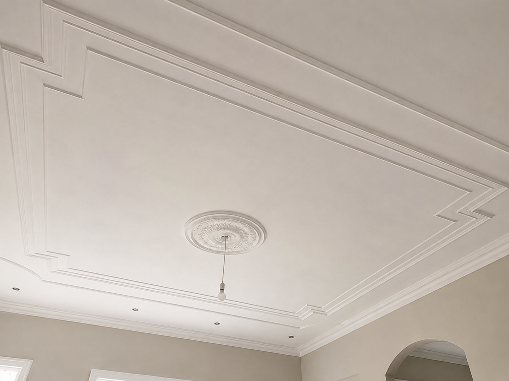 Plaster ceiling installation in a modern Malaysian interior